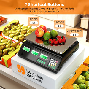 88lb Price Computing Scale Digital Commercial Food Scale with Counting Function view 5