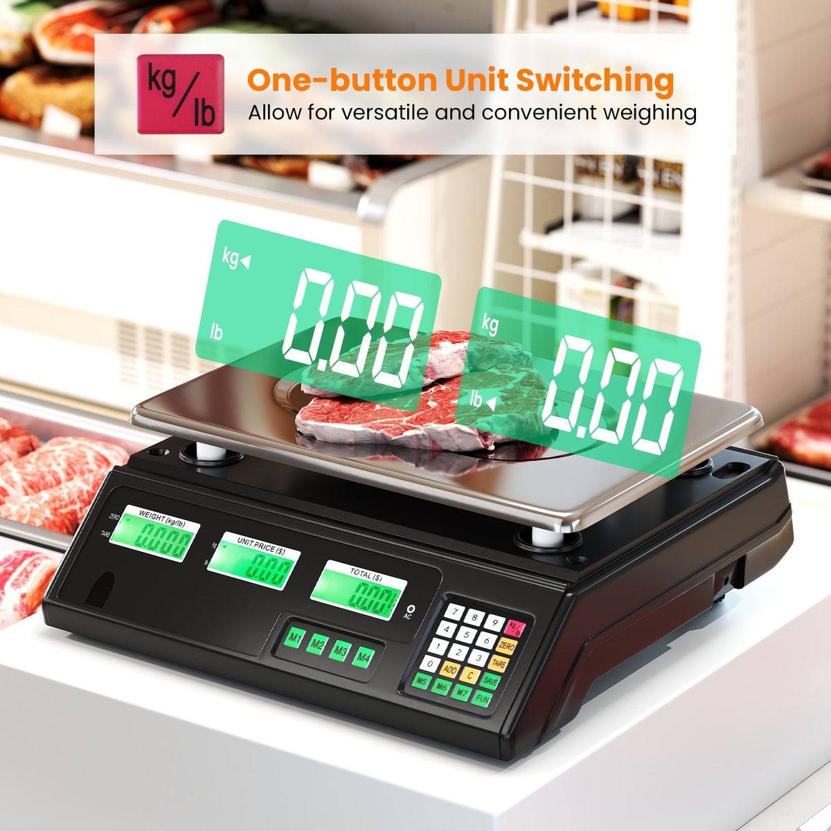 88lb Price Computing Scale Digital Commercial Food Scale with Counting Function view 8