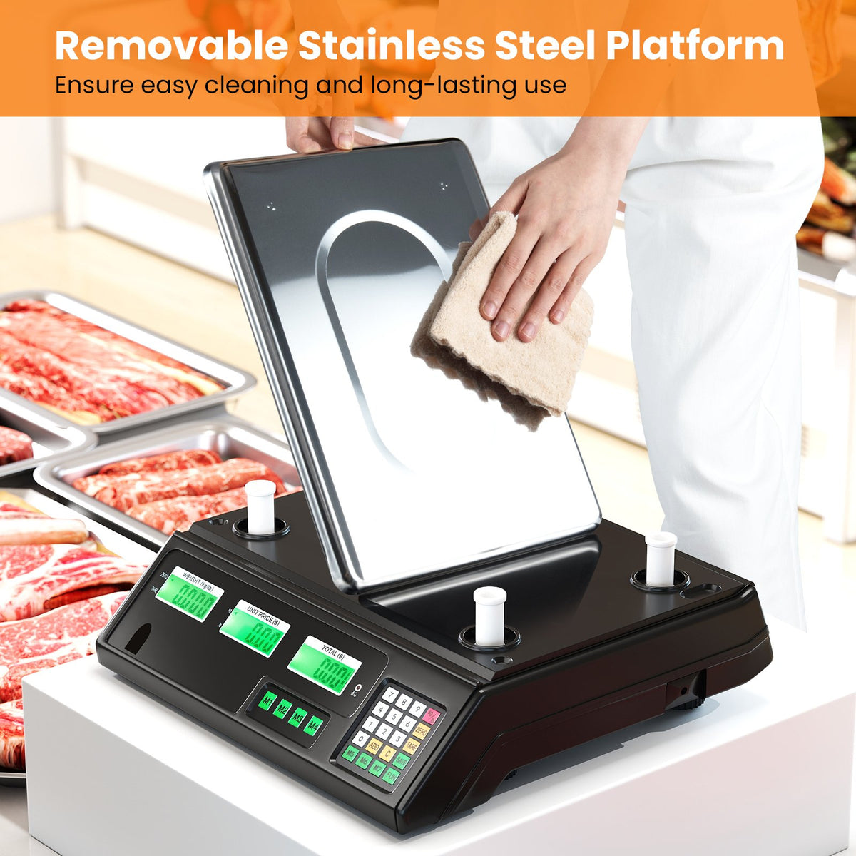 88lb Price Computing Scale Digital Commercial Food Scale with Counting Function view 9
