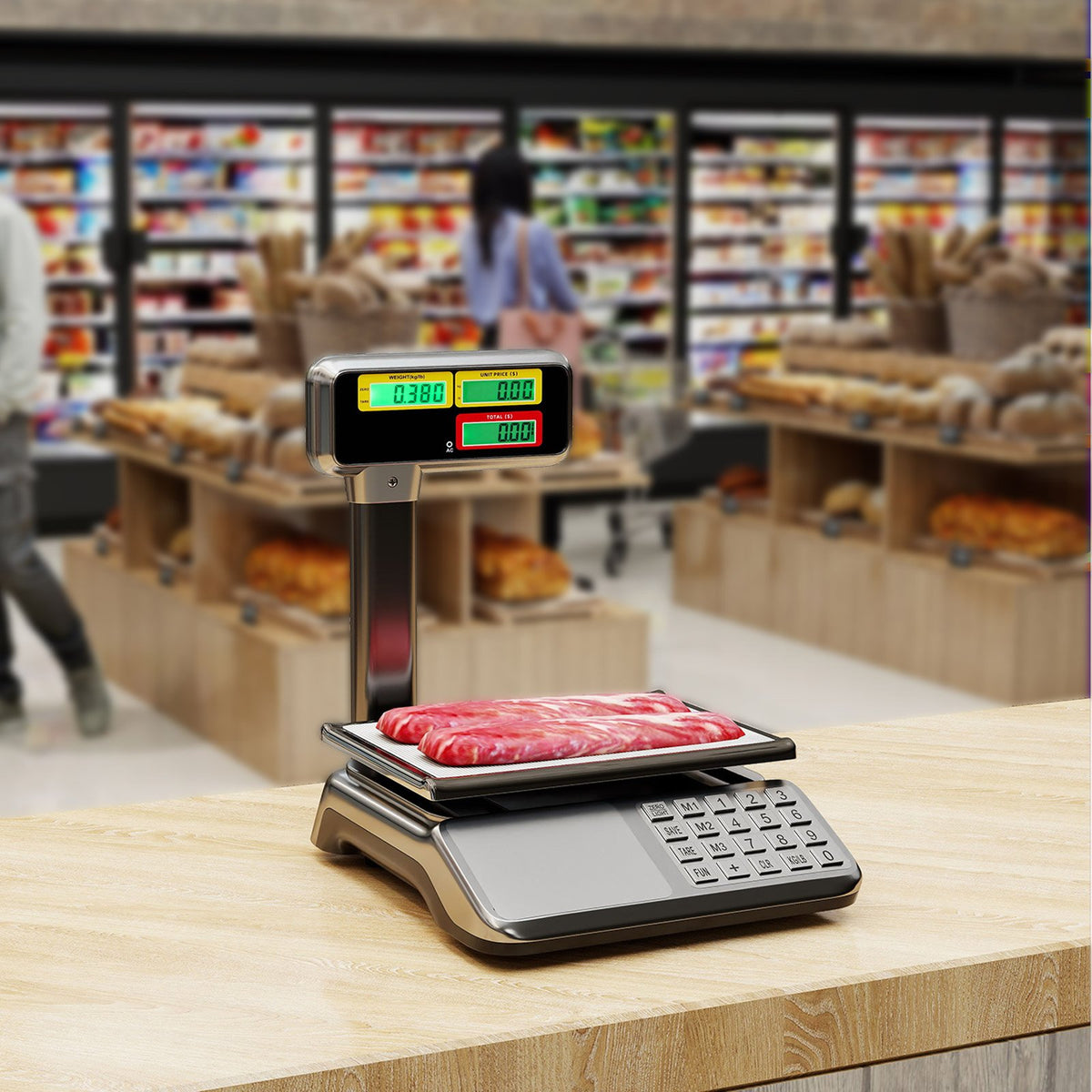88lb Price Computing Scale with Pole Dual LCD Display Digital Commercial Food Scale view 2
