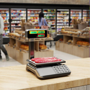 88lb Price Computing Scale with Pole Dual LCD Display Digital Commercial Food Scale view 2