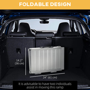 Textured Aluminum Folding Wheelchair Ramp, Portable Threshold Ramp 2', for Scooter Steps Home Stairs Doorways