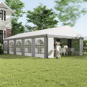 16'x32' Heavy Duty Large Party Tent & Carport with Removable Sidewalls, Portable Garage Canopy Tent, White – view 14
