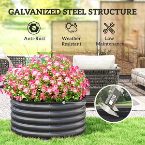 Galvanized Raised Flower Bed, 3 x 3 x 1.5 ft Outdoor Metal Raised Bed with Safety Edging and Gloves – view 4