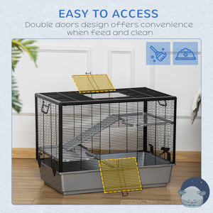 3-tier Hamster Cage, Guinea Pig Cage, Pet Chinchillas Play House Indoor with Accessories Food Dish Water – view 11