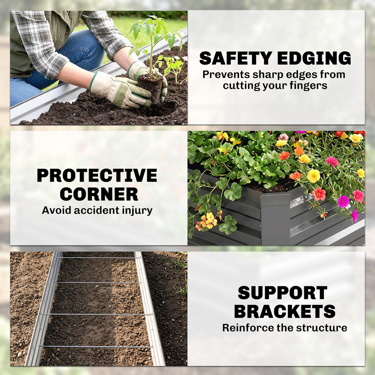 8'x2'x1' Galvanized Raised Bed, Large Elevated Planter Box for Growing Flowers, Herbs and Vegetables – view 6