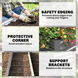 8'x2'x1' Galvanized Raised Bed, Large Elevated Planter Box for Growing Flowers, Herbs and Vegetables – view 6