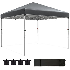 10' x 10' Pop Up Canopy with Sidewalls, Roller Bag, Height Adjustable Instant Tent for Outdoor, Garden – view 8