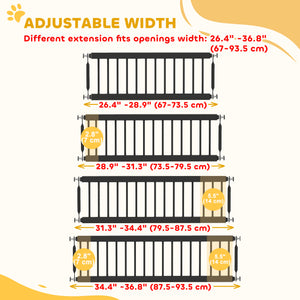 26"-37" Dog Gate, Adjustable Pet Gate, Fits 10" Tall with 2 Extension – view 4