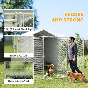 Galvanized Steel Dog Kennel Outdoor with Waterproof & UV-Resistant Cover for Large Dogs, 13.1' x 7.5' x 7.5' – view 5