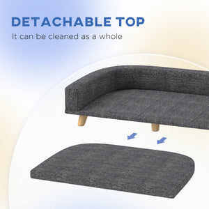 Dog Sofa for Large Dogs with Washable Cover, Anti-slip Foot Pads, Dark Grey – view 4