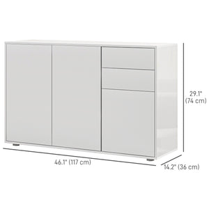 Kitchen Sideboard Storage Cabinet, Modern Coffee Bar with Push-Open Design and 2 Drawers for Living Room – view 6