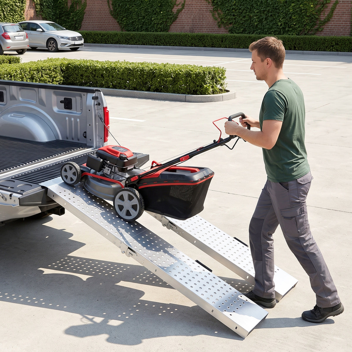 Folding Loading Ramps, 2 PCS 70.9" x 10" Motorcycle ATV Trailer Truck Ramps with 880 lb Total Capacity, Handles, Silver