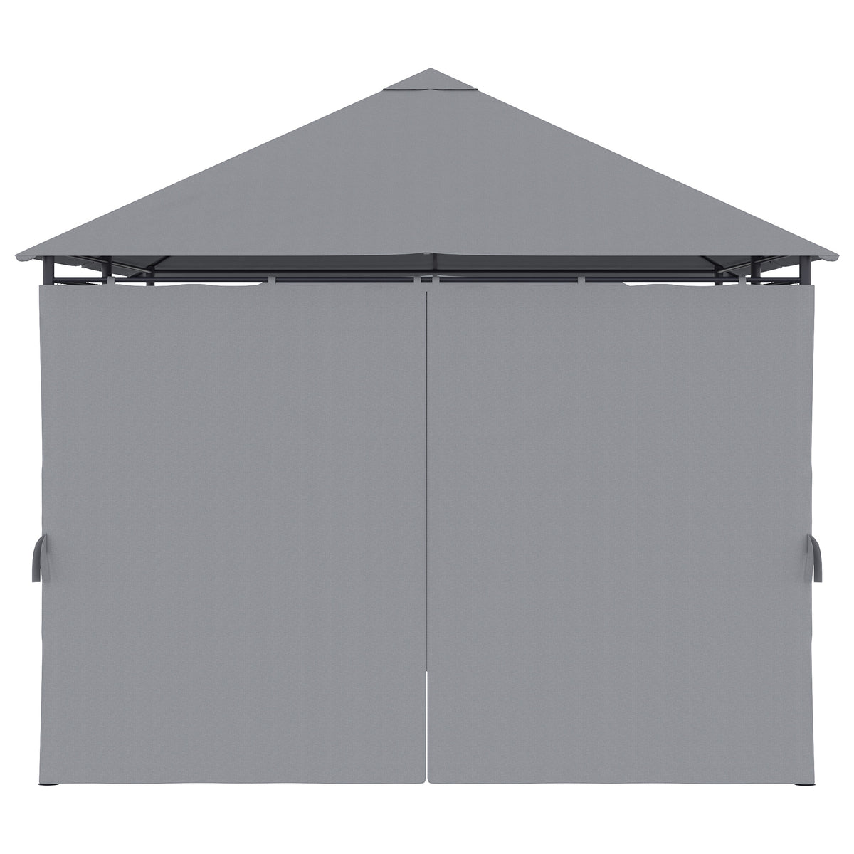 13'x 10' Soft-top Steel Patio Gazebo Canopy Party Tent with 6 Removable Curtains and Drainage Holes, Khaki – view 20