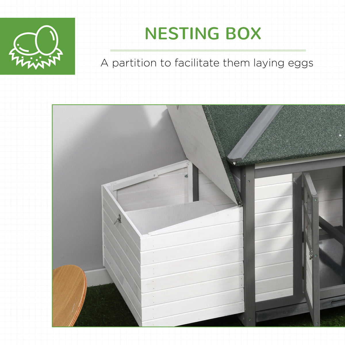 77" Chicken Coop Hen House Rabbit Hutch Poultry Cage Pen Outdoor Backyard with Nesting Box Run Natural – view 19
