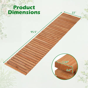 8 FT Wooden Garden Pathway with Non-Slip Surface for Patio-Natural view 5