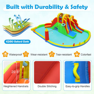 8-in-1 Giant Bounce House with 2 Long Slides and Climbing Walls for Yard Party view 8