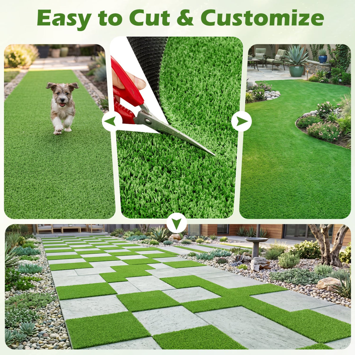 8 x 5 Feet Artificial Turf Rug with Low 0.3 inch Pile Height-S view 7