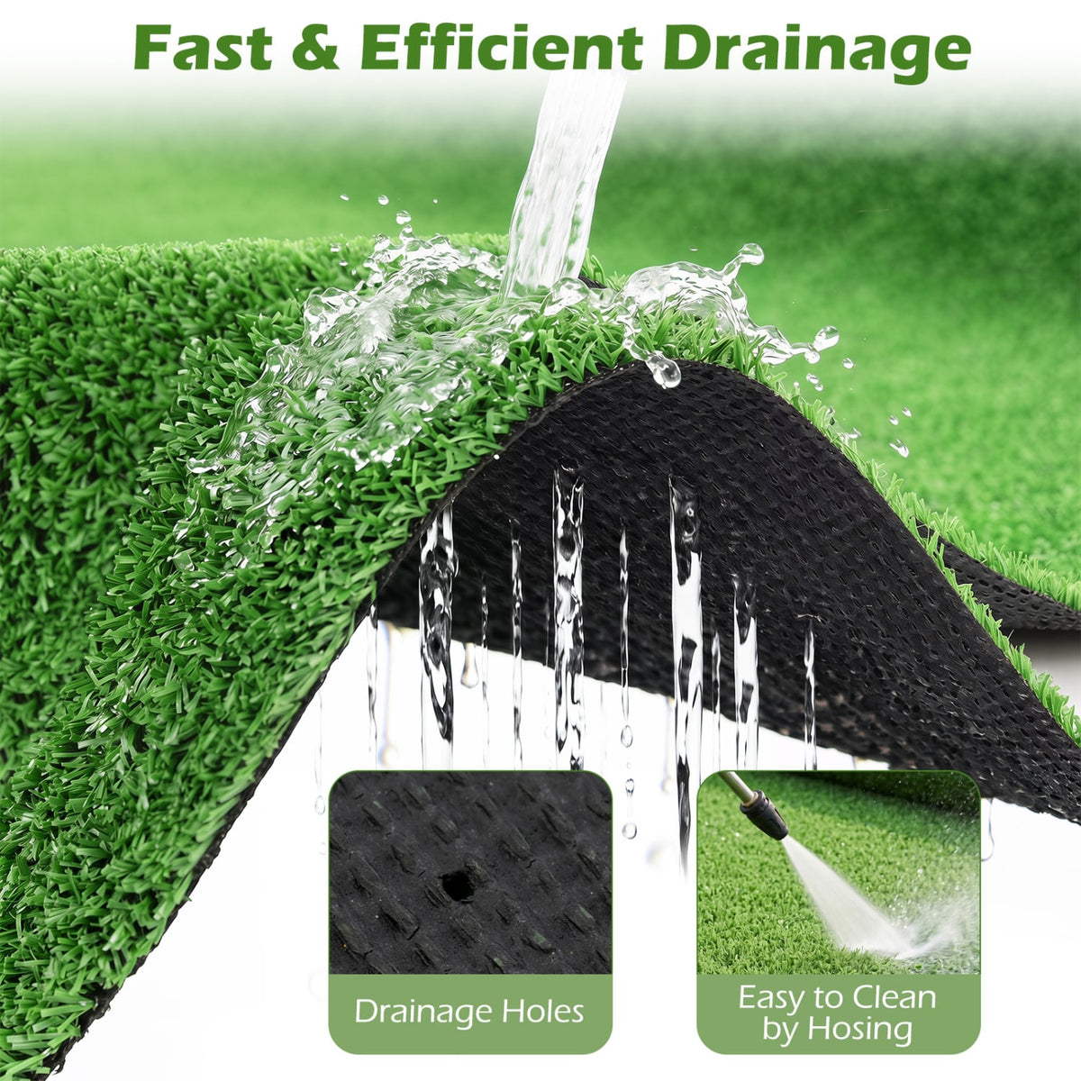 8 x 5 Feet Artificial Turf Rug with Low 0.3 inch Pile Height-S view 8
