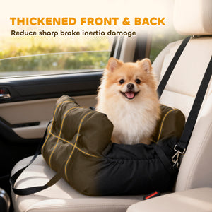 Dog Car Seat for Small Pets, Dog Booster Car Seat with Cushion and Storage Pockets, Machine Washable, Black