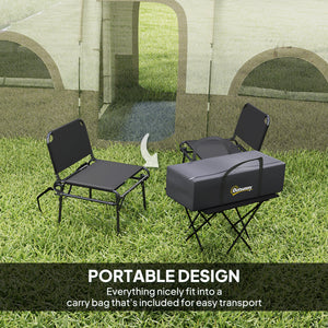 4 Person Camping Tent, 3 Room Cabin Tent, 3000mm Waterproof and UPF30+ with Sewn in Groundsheet and Carry – view 13