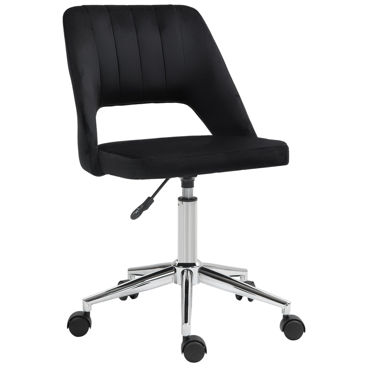 Mid Back Office Chair Velvet Fabric Swivel Scallop Shape Computer Desk Chair, Green – view 15