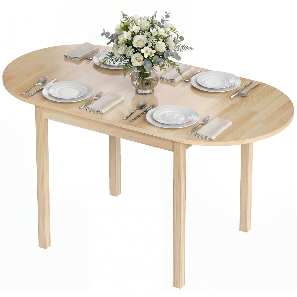 Solid Wood Kitchen Table, Drop Leaf Tables for Small Spaces, Folding Dining Table, Black – view 16