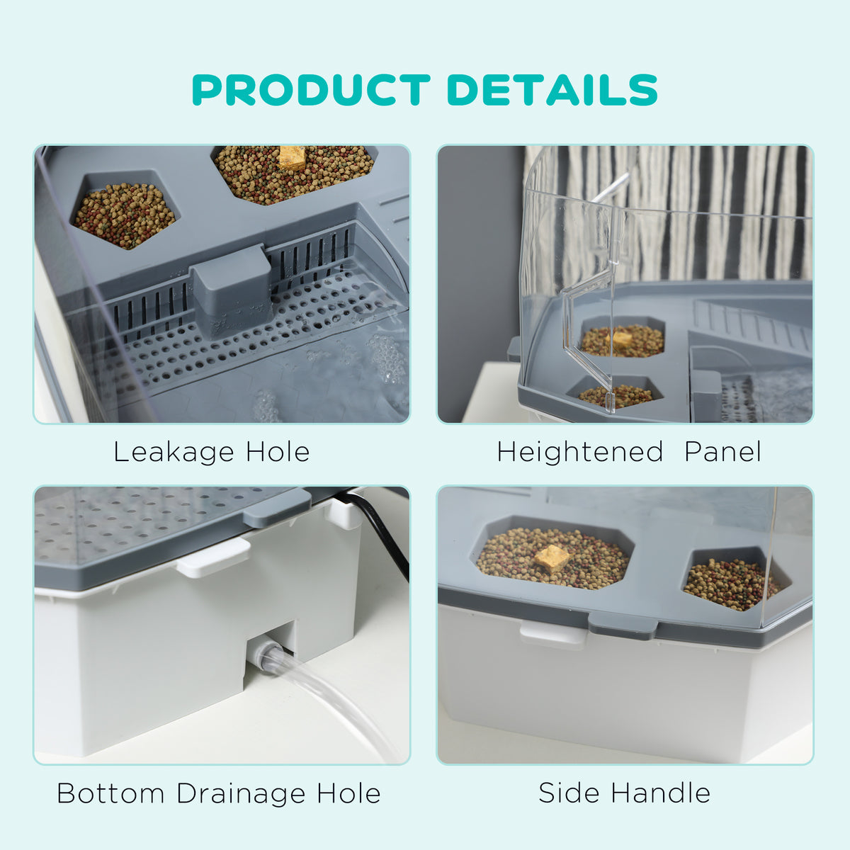 Turtle Tank Kit, Turtle Aquarium with Basking Platform, Water Pump, Filter Layer Design, Reptile Habitat