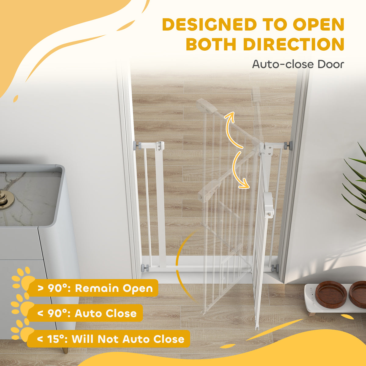 36" Easy Open Indoor Dog Gates for Doorways, House, Stair - White – view 4