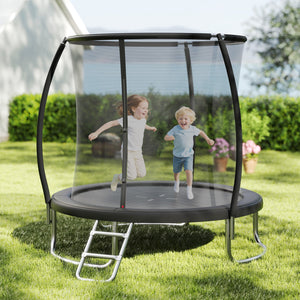 8FT Outdoor Heavy-Duty Recreational Trampoline-Black view 2