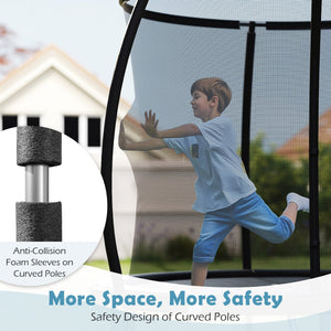 8FT Outdoor Heavy-Duty Recreational Trampoline-Black view 4