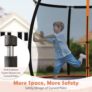 8FT Outdoor Heavy-Duty Recreational Trampoline-Orange view 4