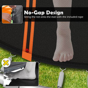 8FT Outdoor Heavy-Duty Recreational Trampoline-Orange view 5