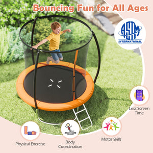 8FT Outdoor Heavy-Duty Recreational Trampoline-Orange view 8
