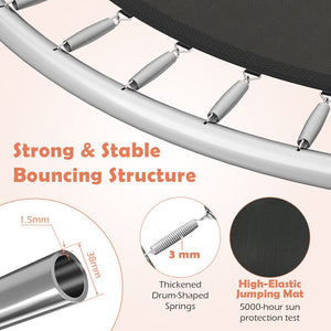 8FT Outdoor Heavy-Duty Recreational Trampoline-Orange view 9