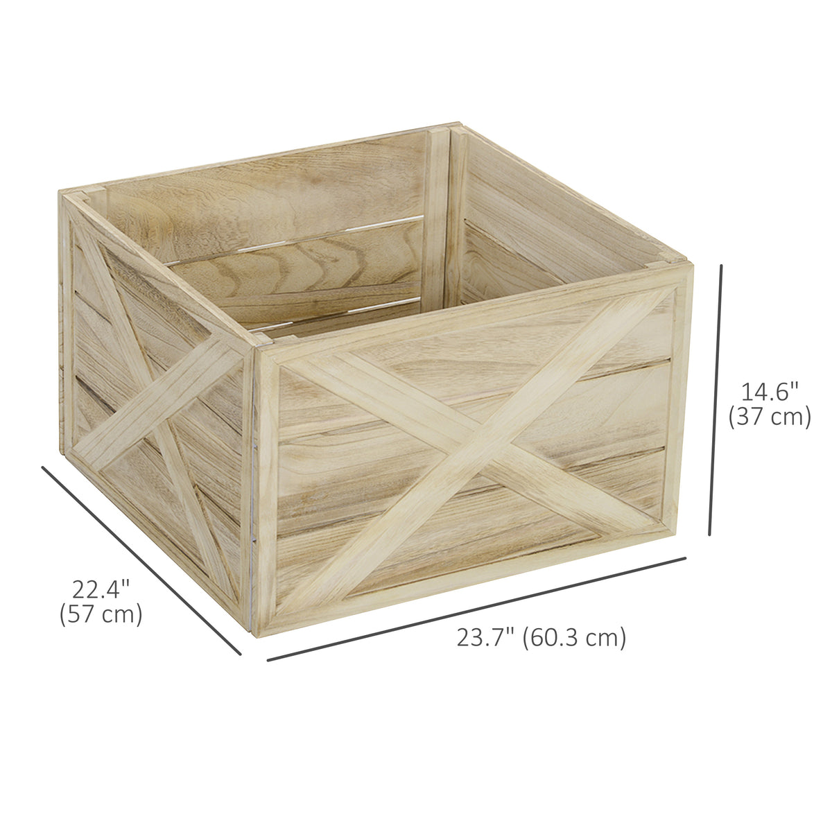24" Farmhouse Christmas Tree Base Cover Wooden Christmas Tree Collar Box Home Decoration Dark Distressed Wood Finish
