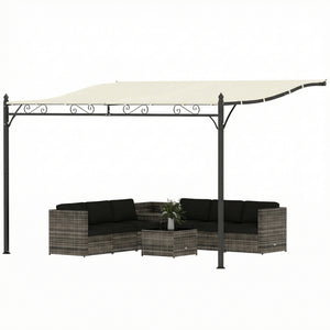 11.5' x 8.2' Outdoor Pergola, Wall Mounted Lean to Pergola with Metal Frame, UPF30+, Garden Gazebo