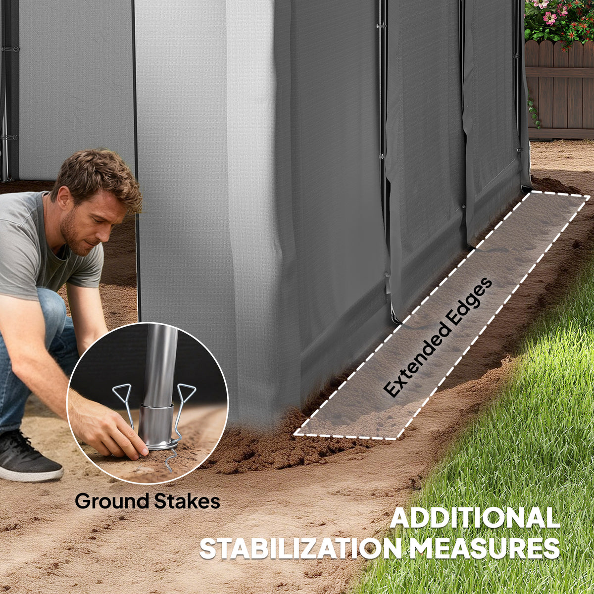 20' x 10' Portable Shed, Outdoor Storage Shed Tent with Roll-up Zipper Door and Removable Sidewalls – view 5