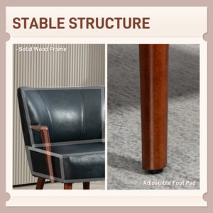 Accent Chair, Modern Armchair, Faux Leather Upholstered Living Room Chair with Wood Legs and Wide Padded – view 18