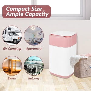 8lbs Portable Fully Automatic Washing Machine with Drain Pump-Pink view 8