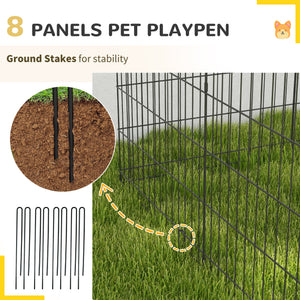 36inch Foldable Metal Exercise Pet Playpen Yard Dog Puppy Kennel Cage 8 Panel