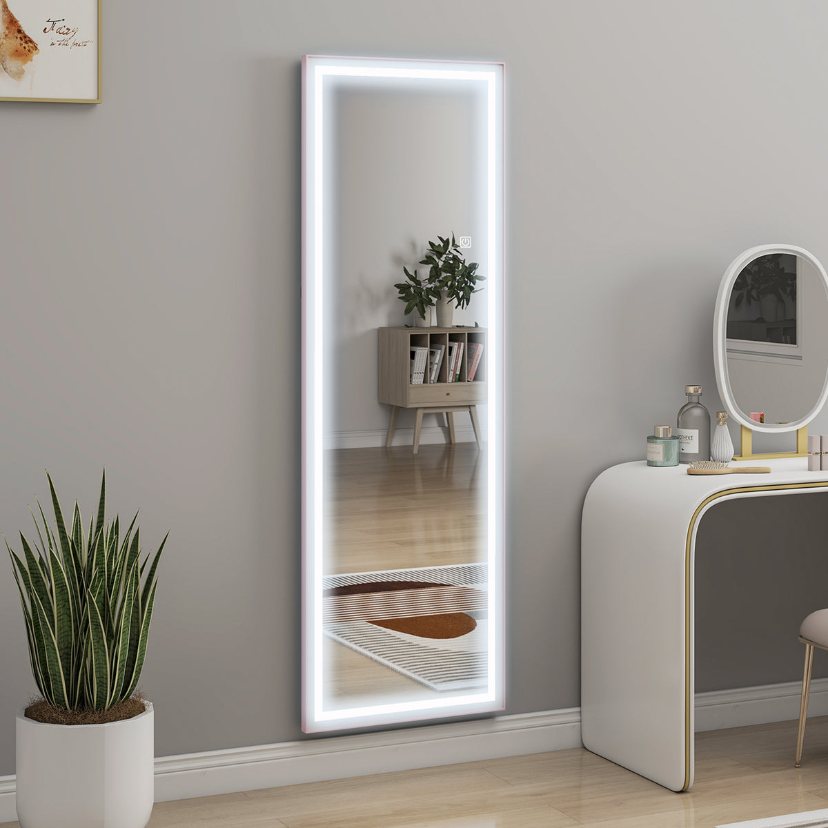 LED Mirror with Dimmable and 3 Colour Lights, 64" x 21" Rectangular Floor Mirror for Bedroom Living Room – view 14