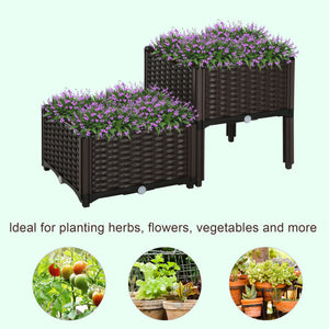 1 Piece Raised Garden Bed PP Raised Flower Bed Vegetable Herb Grow Box Stand Brown – view 10