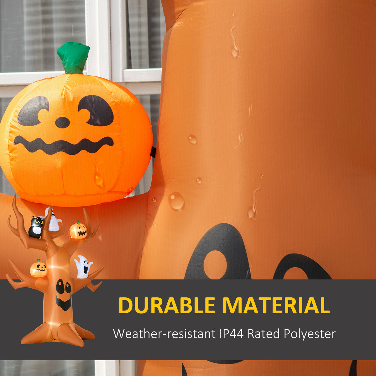9ft Inflatable Halloween Haunted Tree with Pumpkins, Ghosts and Cat, Blow-Up Outdoor LED Yard Display for Garden, Lawn, Party, Holiday