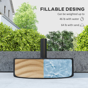 Fillable Umbrella Base, 20 inch Water Sand Filled Umbrella Stand, Fit 1.5"/1.9" Umbrella Pole