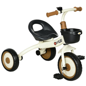 Qaba Tricycle for Toddler 2-5 Year Old Girls and Boys, Toddler Bike with Adjustable Seat, Basket, Bell