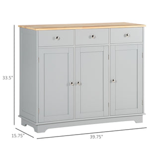 Modern Sideboard, Buffet Cabinet with Storage Cabinets, Drawers and Adjustable Shelves for Living Room, Grey