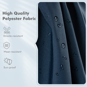 9.5 Feet Square Patio Cantilever Umbrella with 360° Rotation-Navy view 7