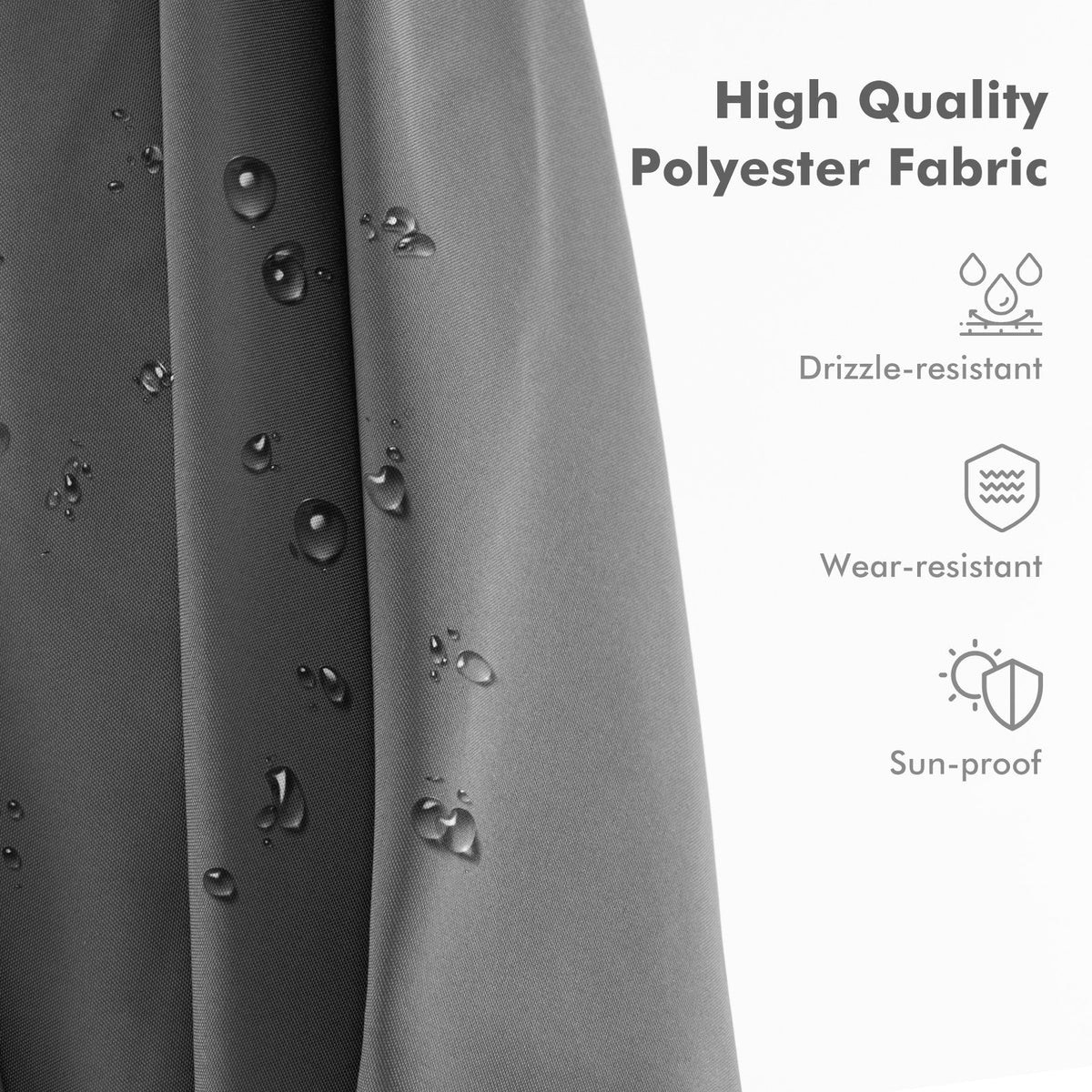 9.5 Feet Cantilever Patio Umbrella with 360° Rotation and Double Top-Gray view 6