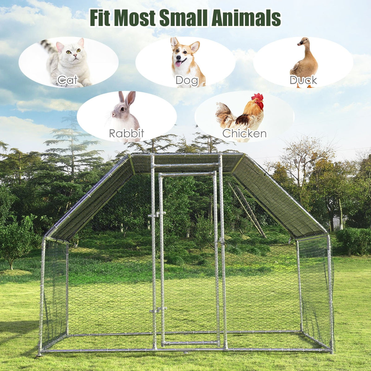 9.5 x 6.5 Feet Large Walk In Chicken Run Cage view 3